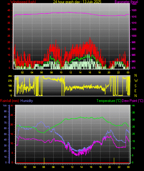 24 Hour Graph for Day 13
